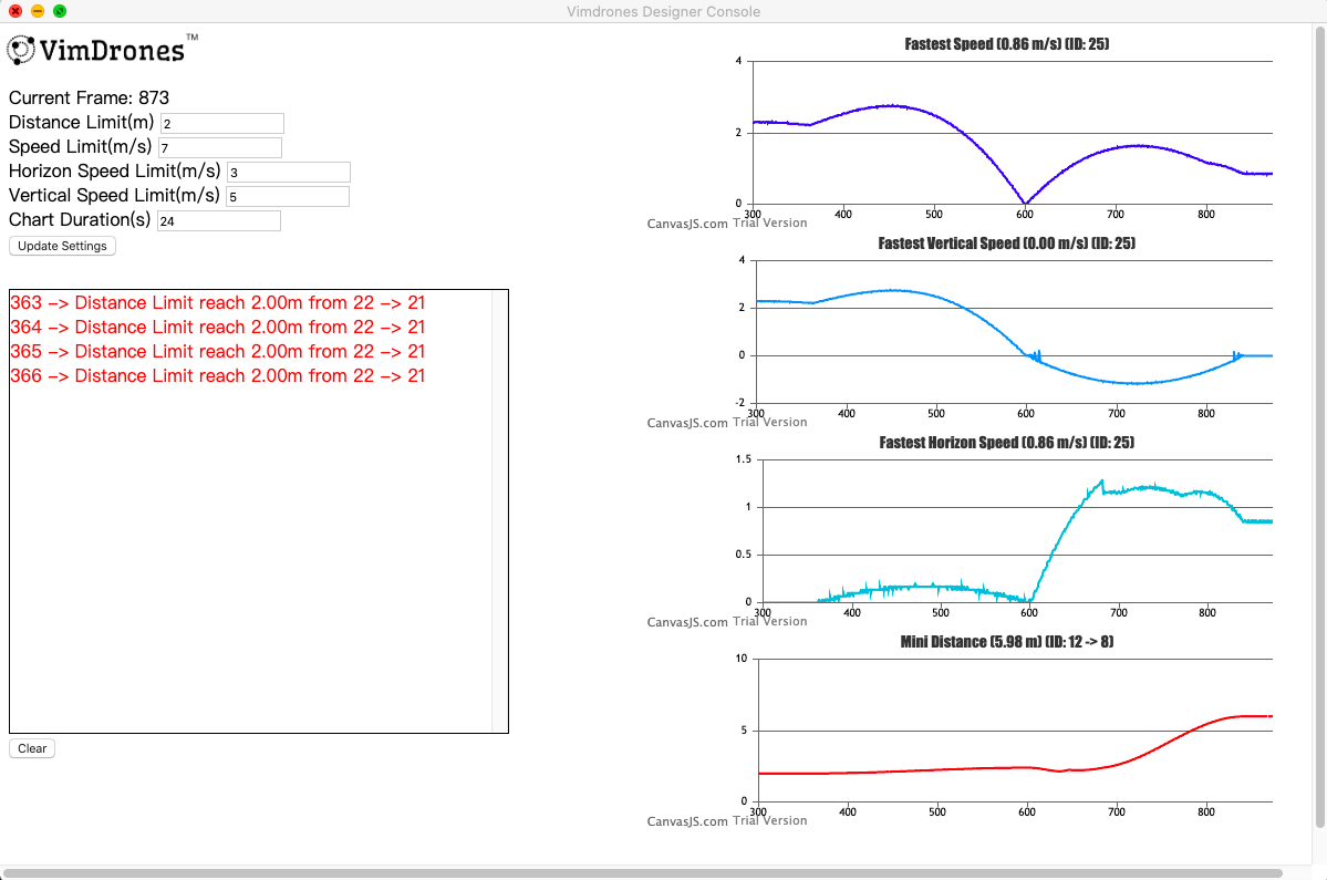 Vimdrones Designer Console