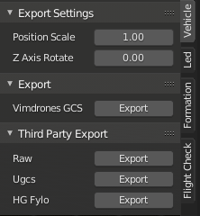 Vimdrones Designer Export